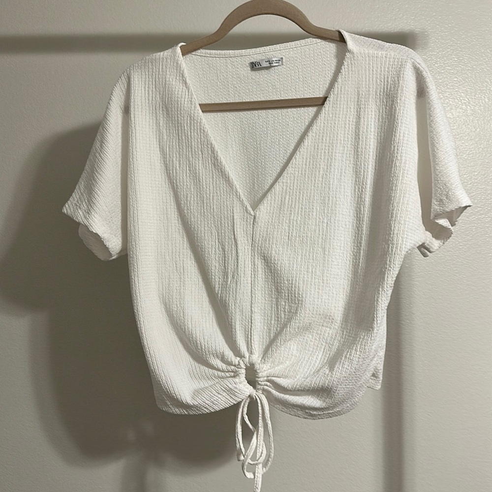 White top from Zara with tie detail at the front